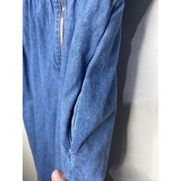 Vintage 80s Denim Jumpsuit Pantsuit Womens Cowboycon Cowboy Carter Embroidered - Picture 5 of 9